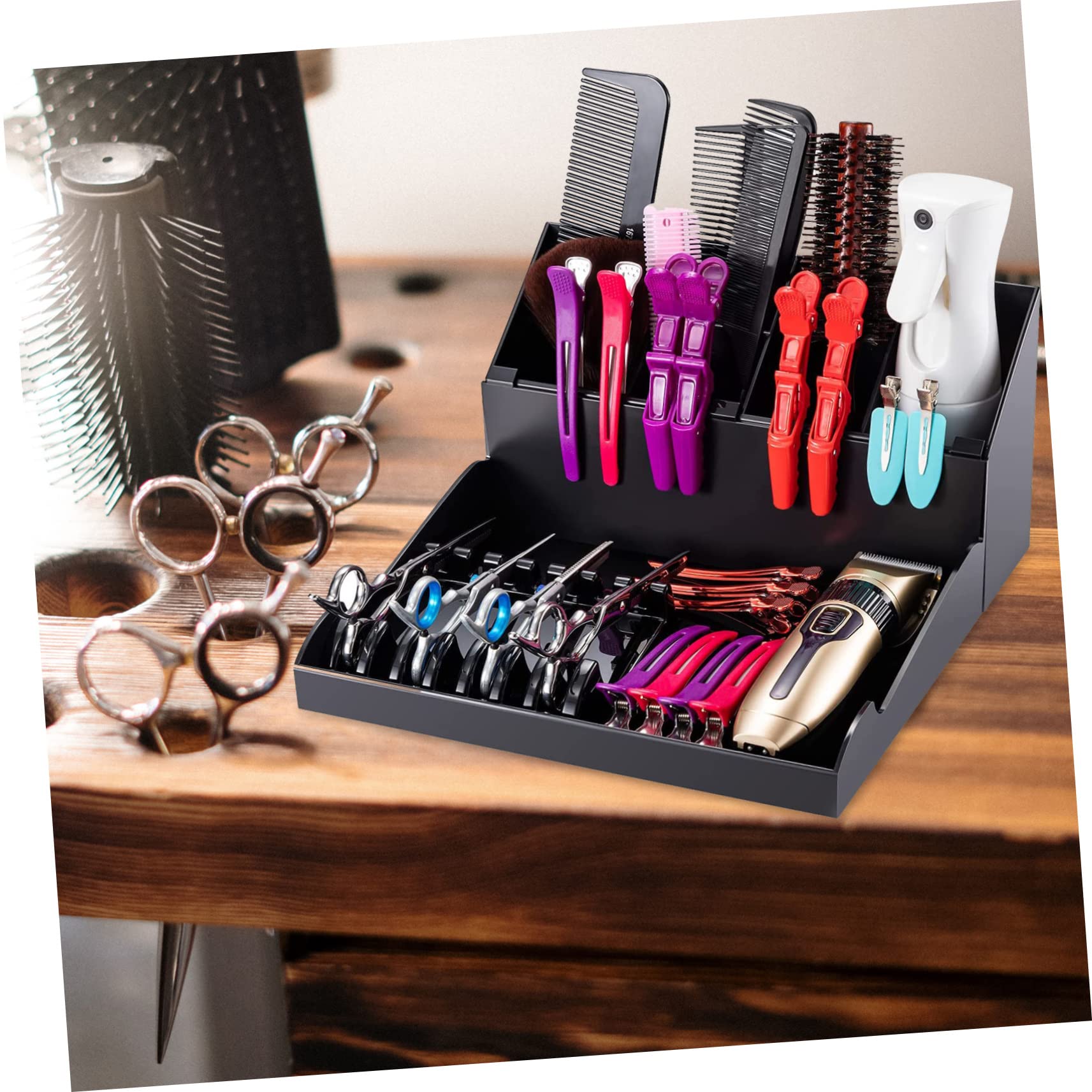 1 Set Organizer per Parrucchieri Box Stoccaggio Compatto per Accessori Vassoio per Strumenti per Parrucchieri