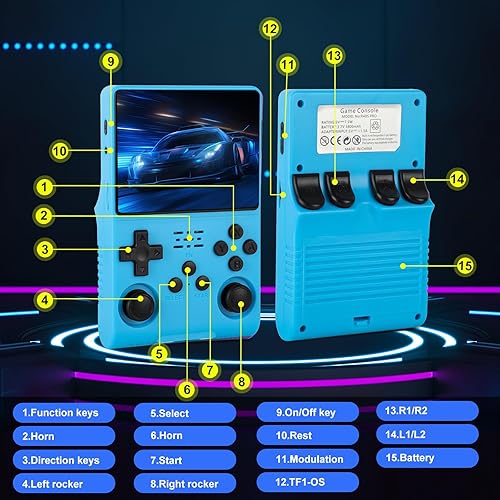 Miniatura 6 de Consola de juegos portátil R40S Pro, más de 30,000 juegos preinstalados, más de 20 sistemas de emulador retro, pantalla IPS HD de visión completa de