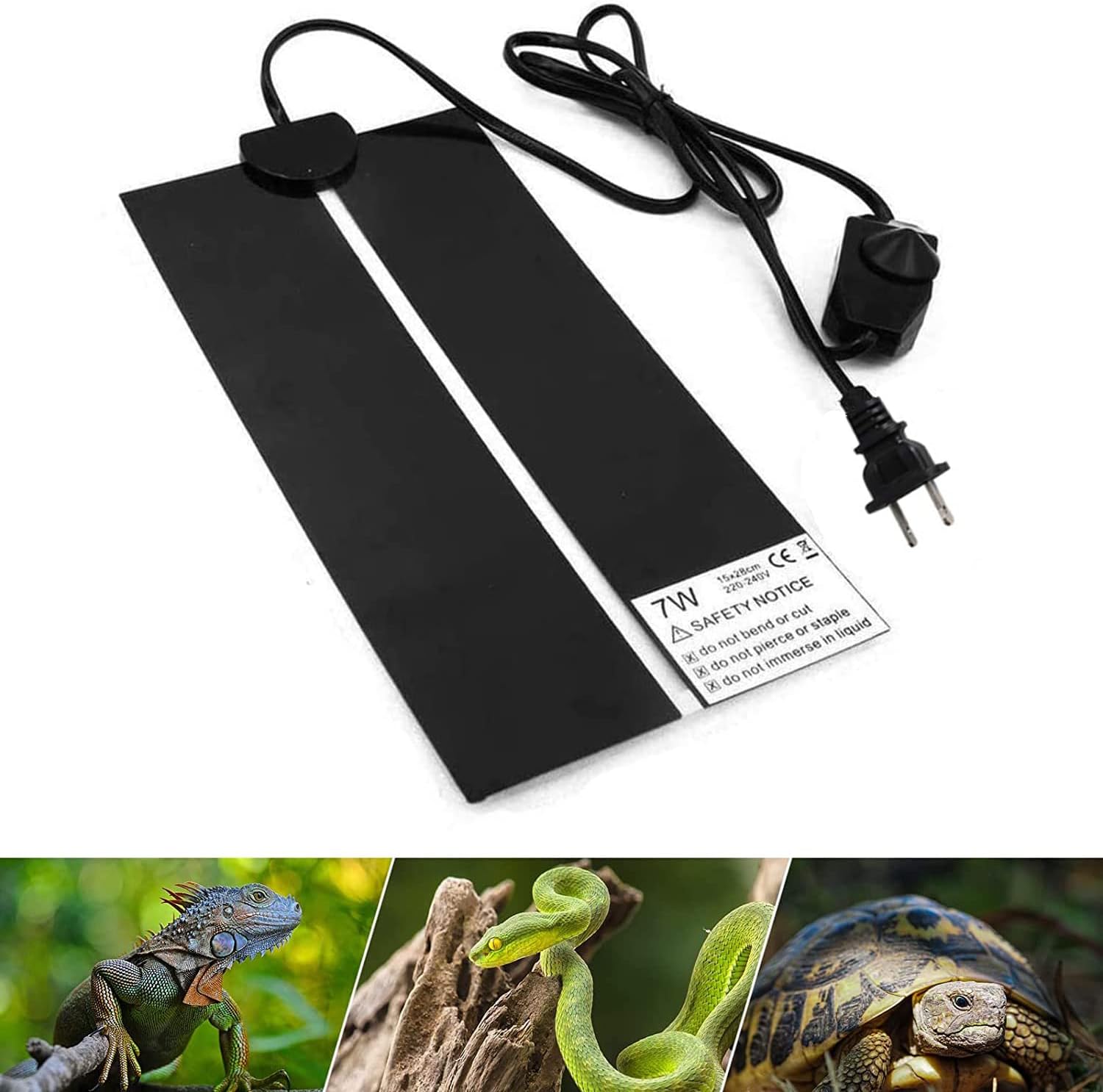XIEHUZA Reptile Heating Mat with Temperature Adjustment, Waterproof