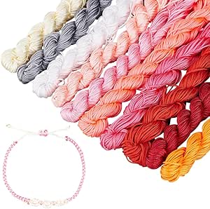PH PandaHall Corda In Nylon Per Gioielli Fai-Da-Te - 364 Metri Totali (14,22m X 28 Colori) - 1,5mm Per Macramè, Kumihimo, Bracciali Amicizia - 2