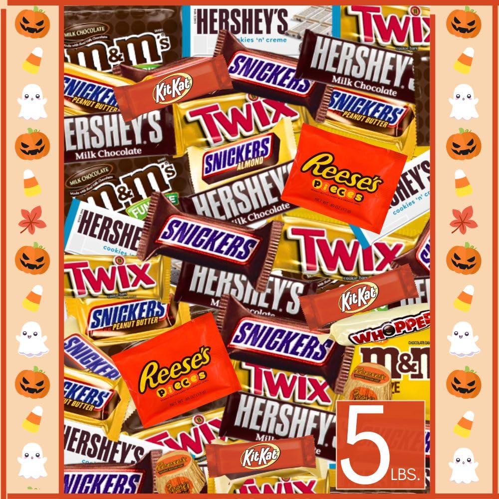 ULTIMATE Assorted CHOCOLATE Candy Variety Mix, (5 Pounds) Fun Mega Variety! Individually Wrapped Minis, Bulk, Fun Size Assortment, Perfect for Home & Office Candy Bowls, Parades, Parties & Piñatas!