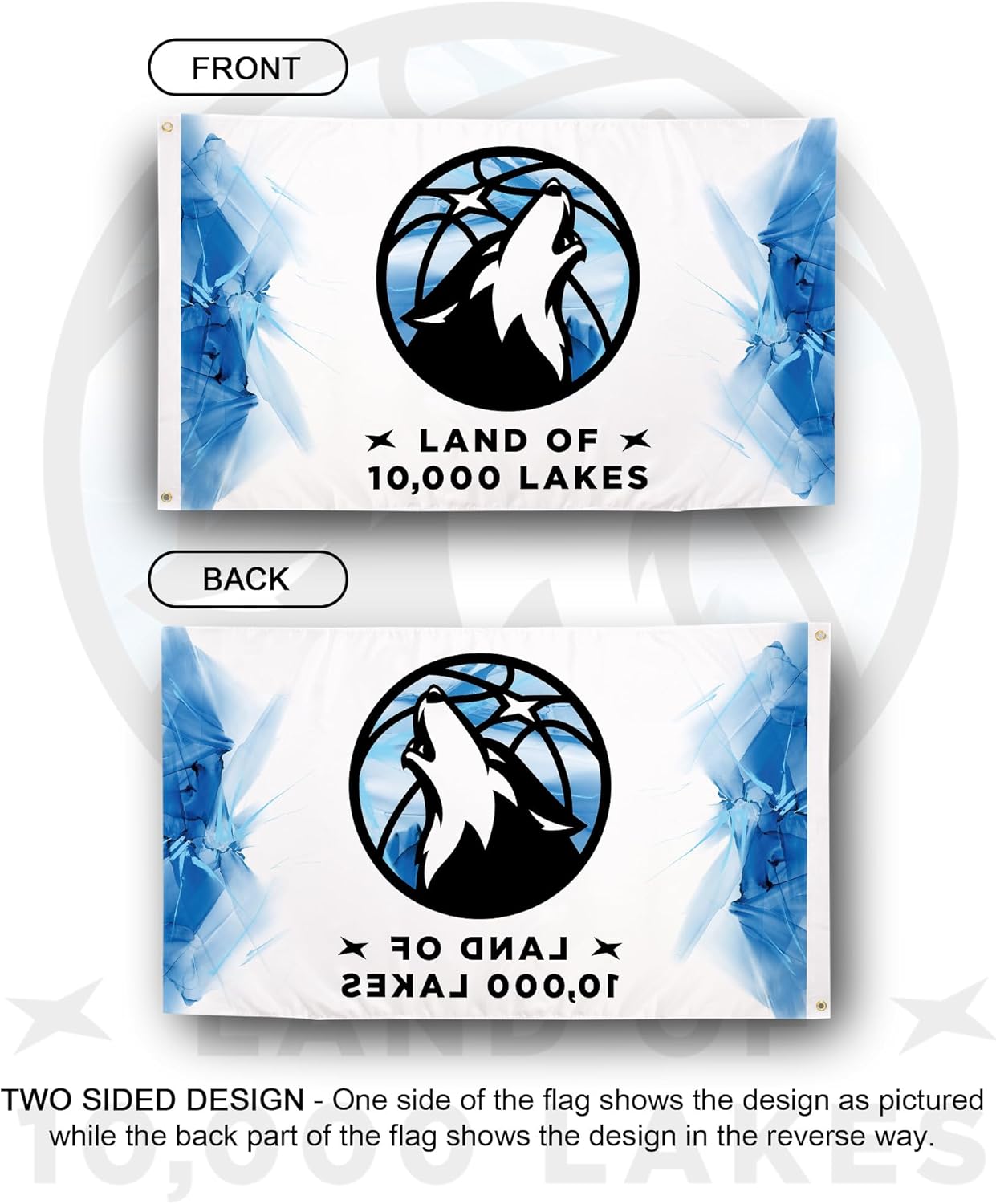 Desert Cactus Minnesota Timberwolves Flag NBA 100% Polyester Indoor Outdoor 3x5 feet National Basketball Association Team Flags (Flag City Edition 24-25 B) - Image 2