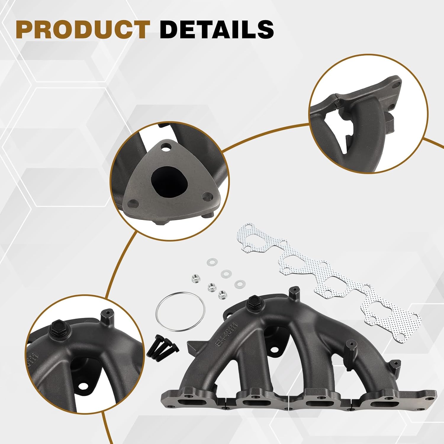 12633603 Engine Exhaust Manifold Kit with Gaskets Compatible with Chevy Captiva Sport 2013-2015 GMC Terrain 2013-2014 Replace 12672961 674-561