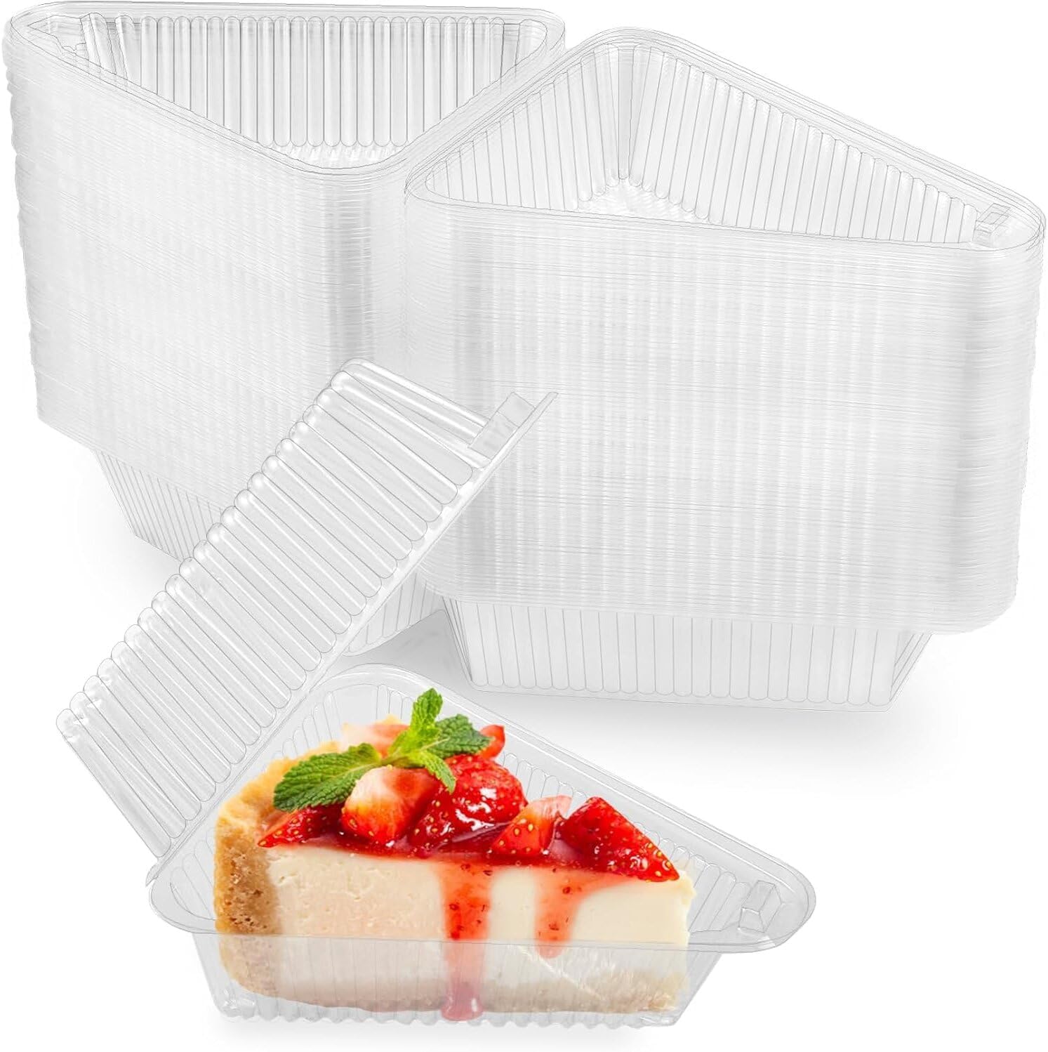 ケーキスライスプラスチック容器 (200個)