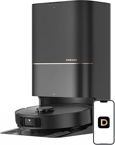 Miniatura 10 de DREAME Aspiradora ultra robótica X40 con trapeador extraíble y elevable, succión de 12,000 Pa, limpieza extensiva de cepillo lateral, trapeador de