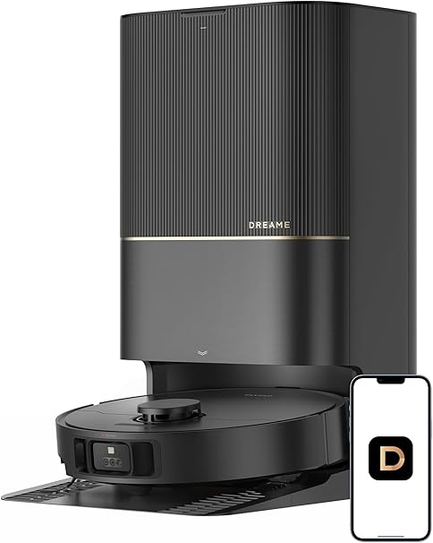 DREAME X40 Ultra Robotic Vacuum with Removable & Liftable Mop, 12, 000Pa Suction, Side Brush Extensive Cleaning, 158°F Mop & Washboard Self Cleaning, Auto-Empty, Auto Refill, liftable Brushes