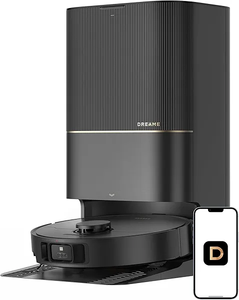 DREAME X40 Ultra Robotic Vacuum with Removable & Liftable Mop, 12,000Pa Suction, Side Brush Extensive Cleaning, 158°F Mop & Washboard Self Cleaning, Auto-Empty, Auto Refill, liftable Brushes