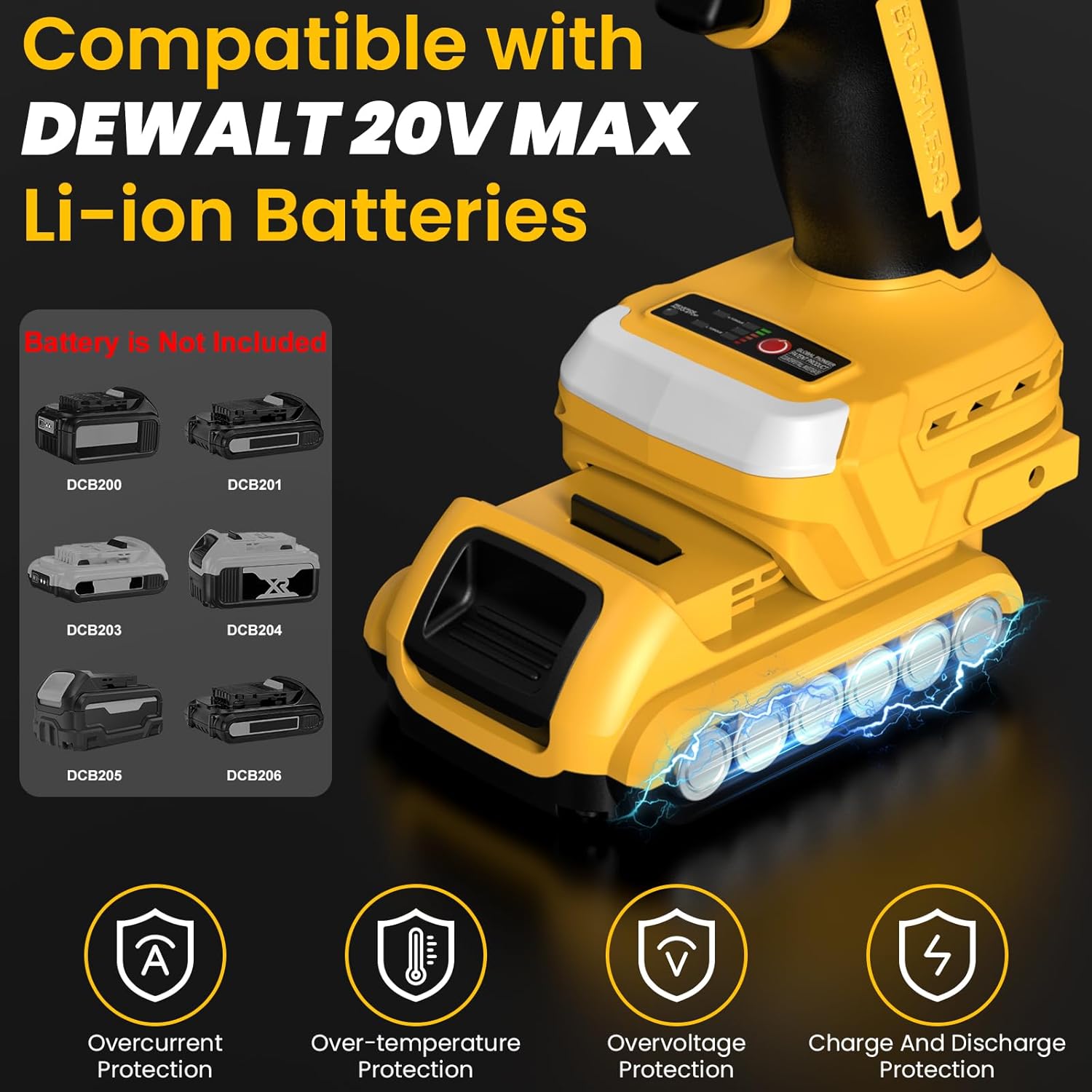 Cordless Metal Shears Compatible with De-Walt 20V Max Battery, Brushless Electric Sheet Metal Cutter for Cutting Stainless Sheet, Iron, Carpet, Leather, Cardboard (NO Battery)