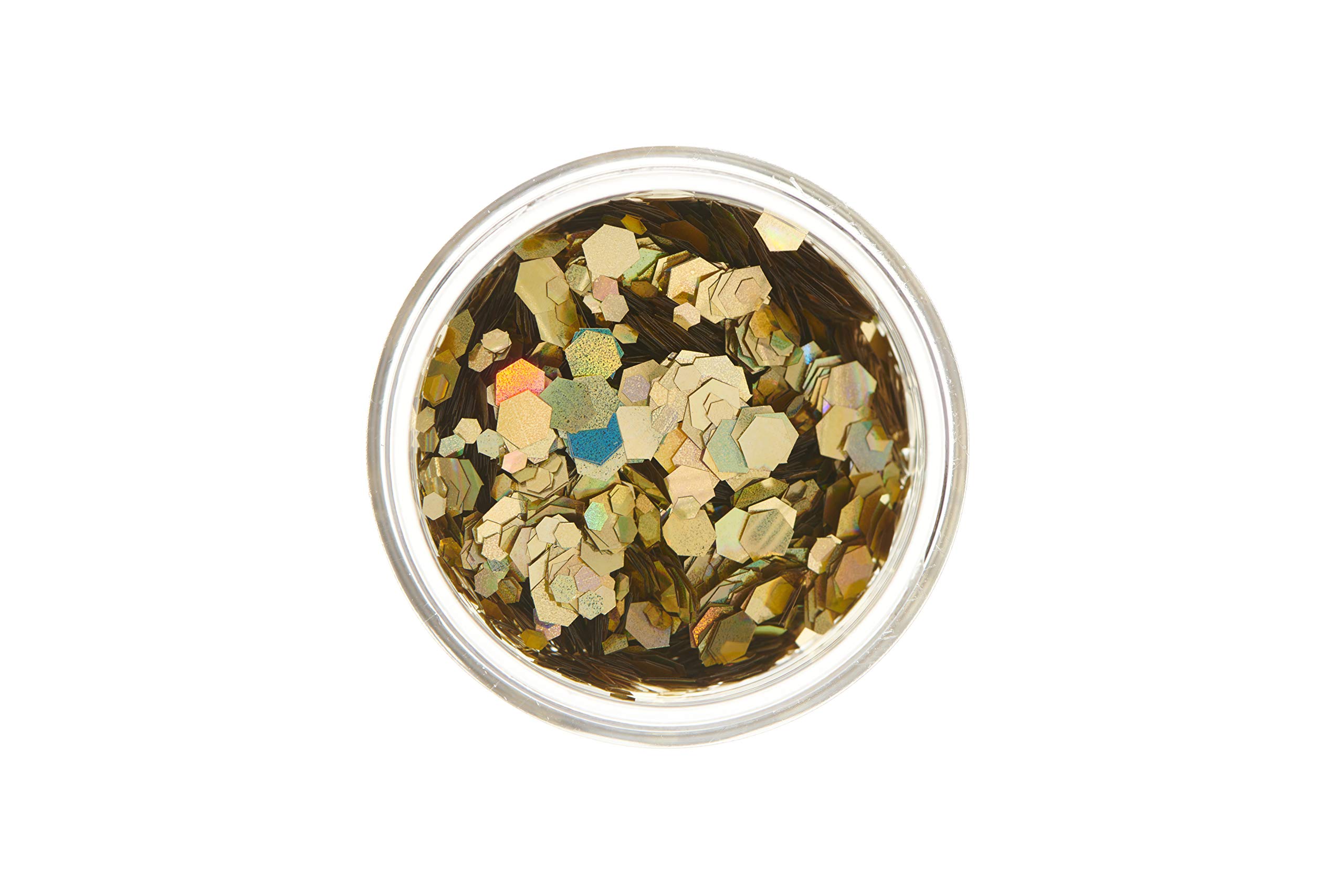 Chunky Holographic Glitter by Moon Glitter - Gold - Cosmetic Festival Makeup Glitter for Face Body, Nails, Hair, Lips - 3g - Image 4