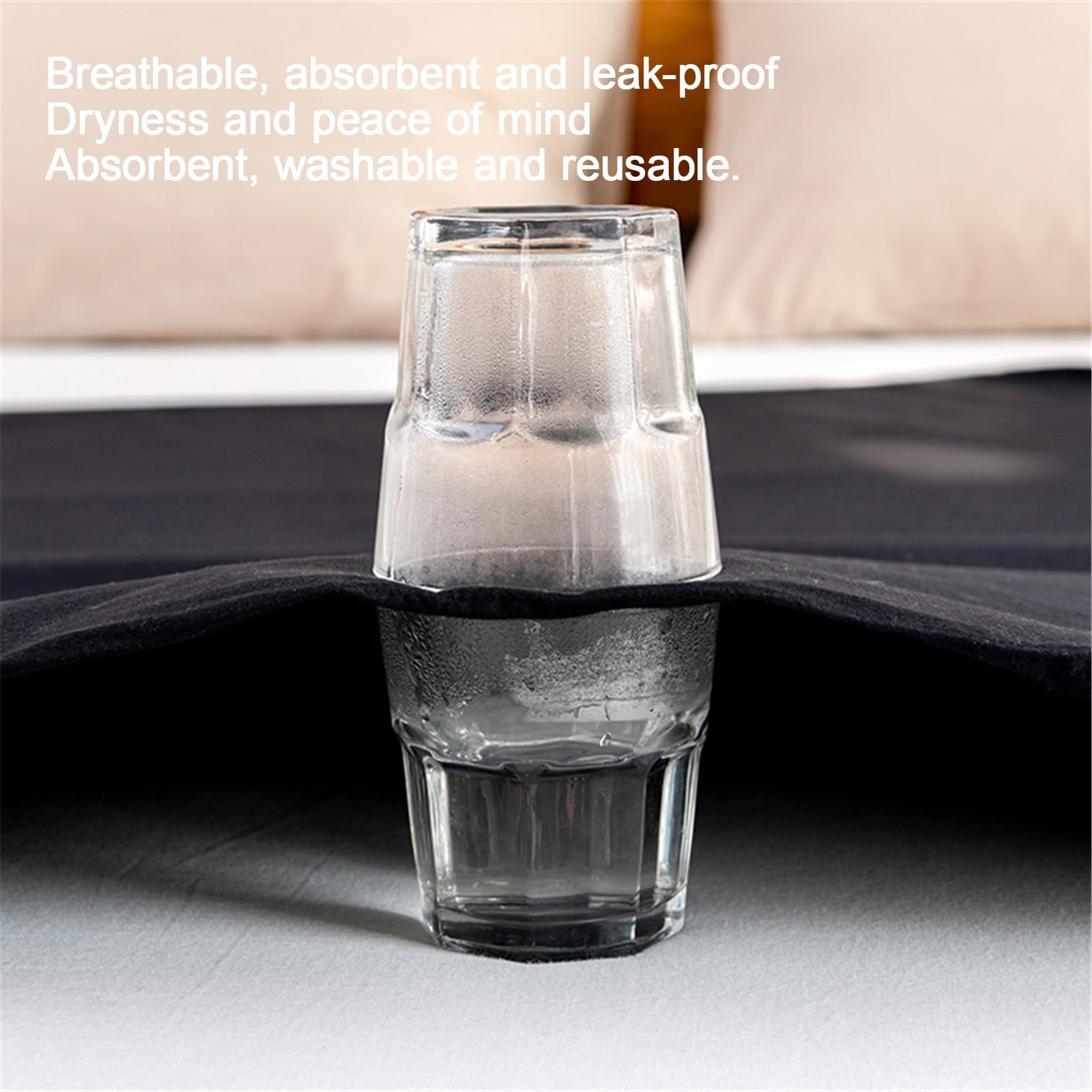 AHUAN 4 Pisos a Prueba de Fugas Empapadores Cama Adultos Lavables para Dormitorios, Apartamentos Protector Cama Tamaño Grande Empapador Protector de Cama(150 * 200cm)