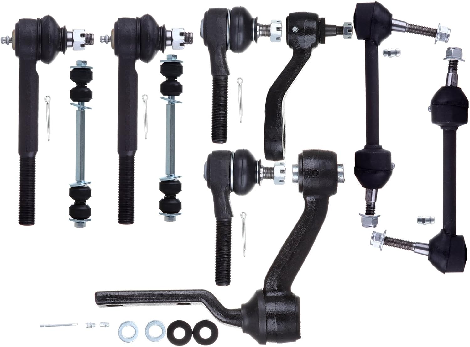 New Assembly 10-PC Idler Arm Inner&Outer Tie Rods Sway Bar End Link Pitman Arm Replacement For Ford Crown Victoria For Lincoln Town Car For Mercury Grand Marquis