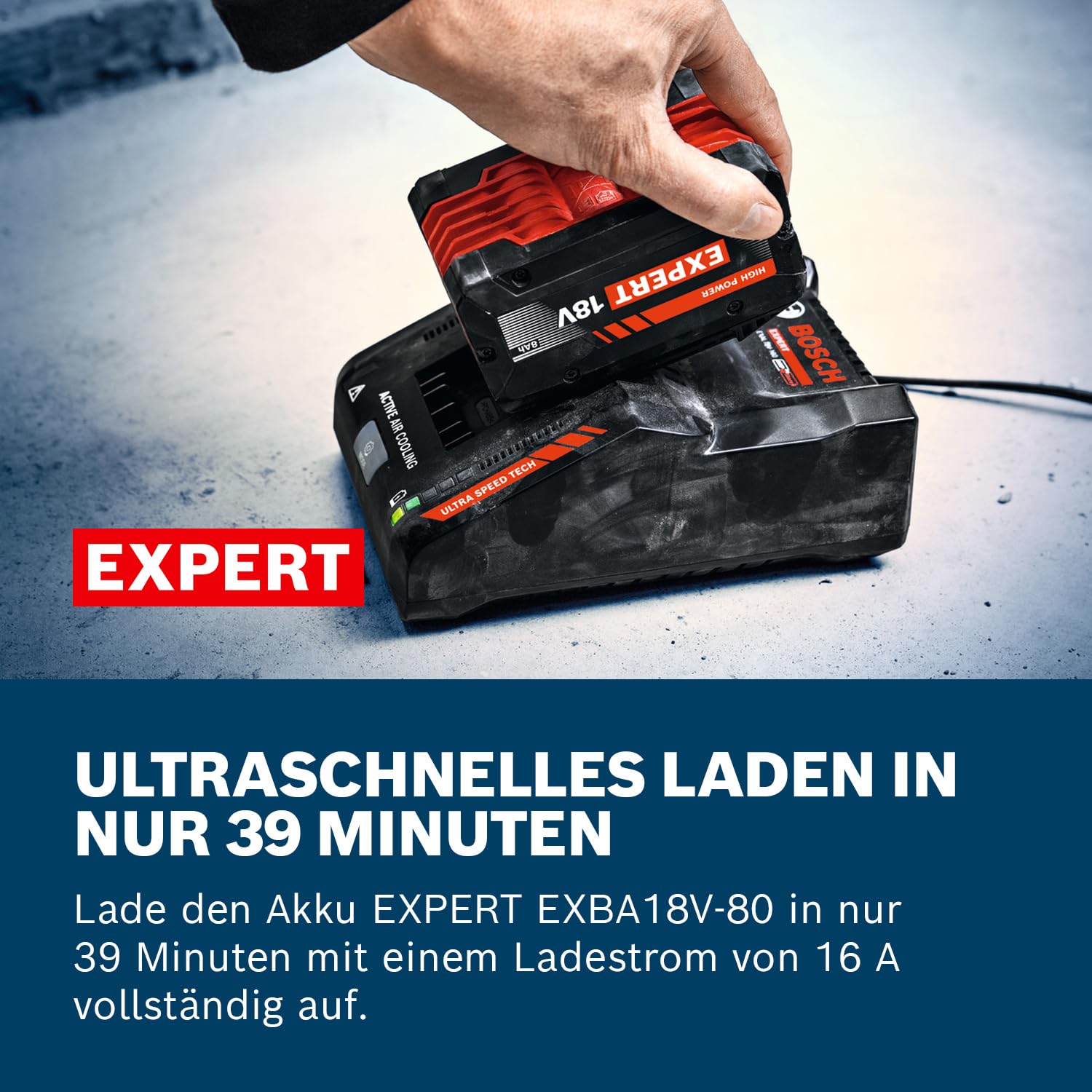 Bosch EXPERT 18V System Ultraschnelles Ladegerät EXAL18V-160