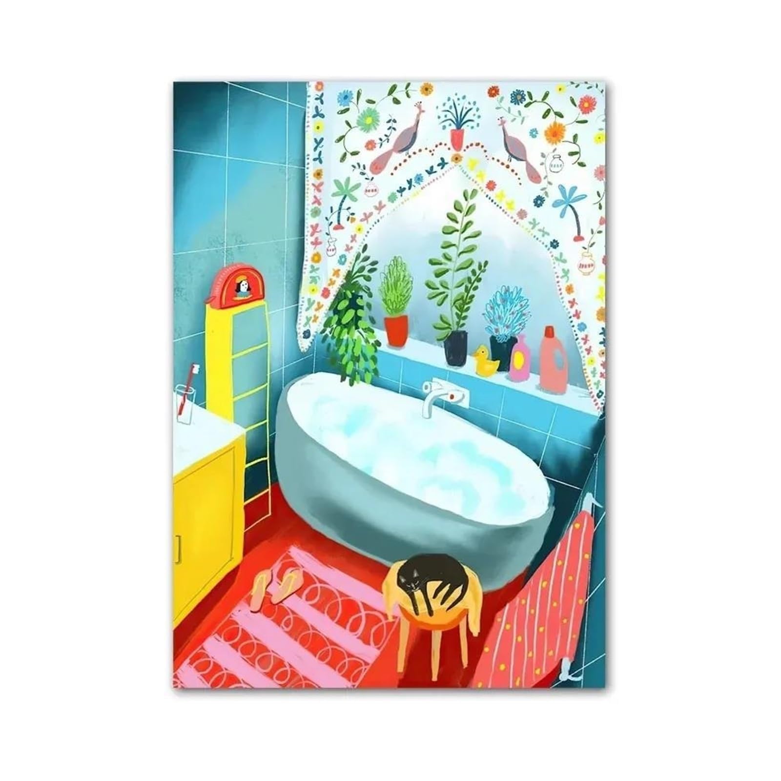Tableau Déco Nature Bohème 40x50cm | Affiche Paysage Abstrait Moderne