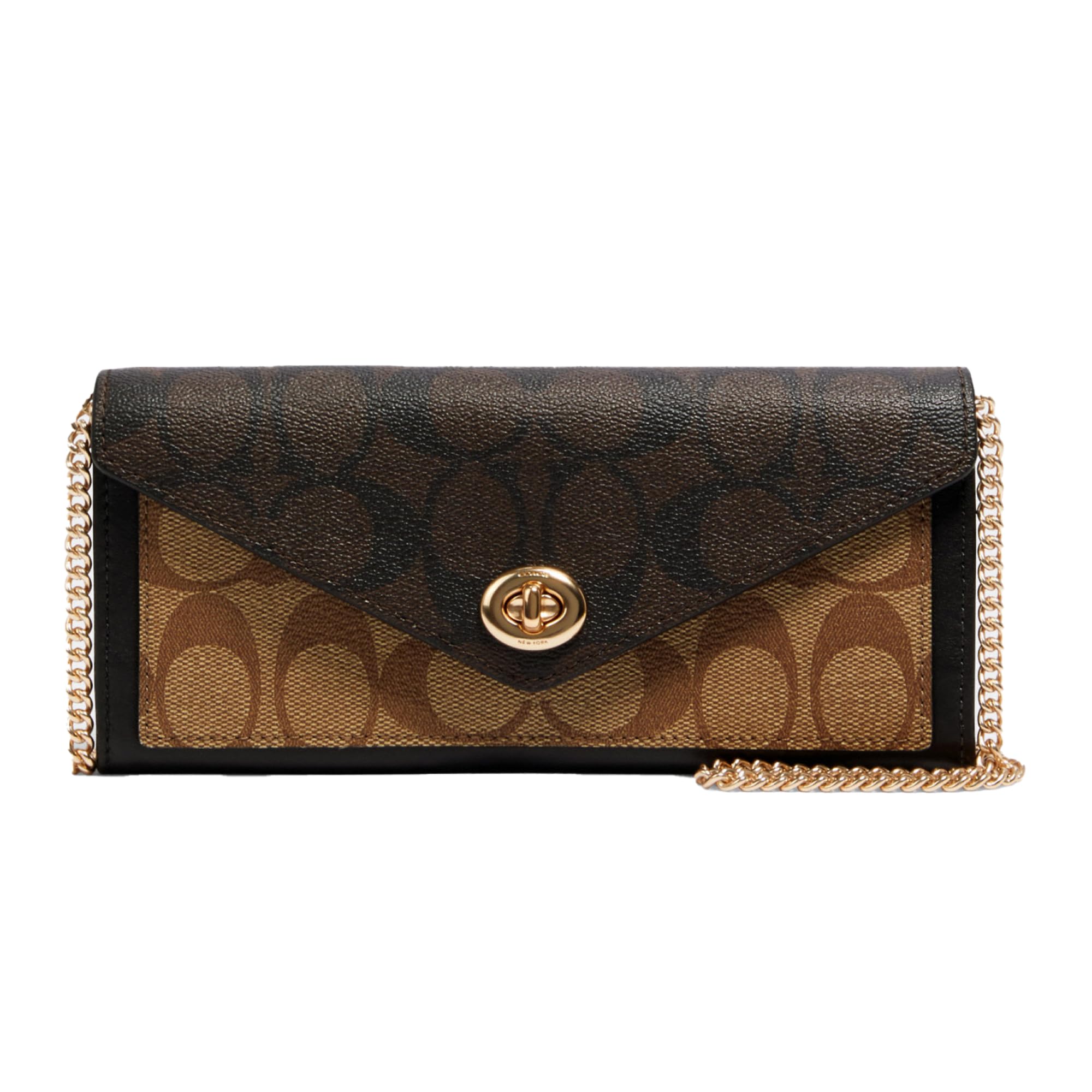 COACH - portafolios de Sobres con Cadena, IM/Caqui, Color café Multicolor, Im/Khaki Brown Multi, Im/Khaki Brown Multi