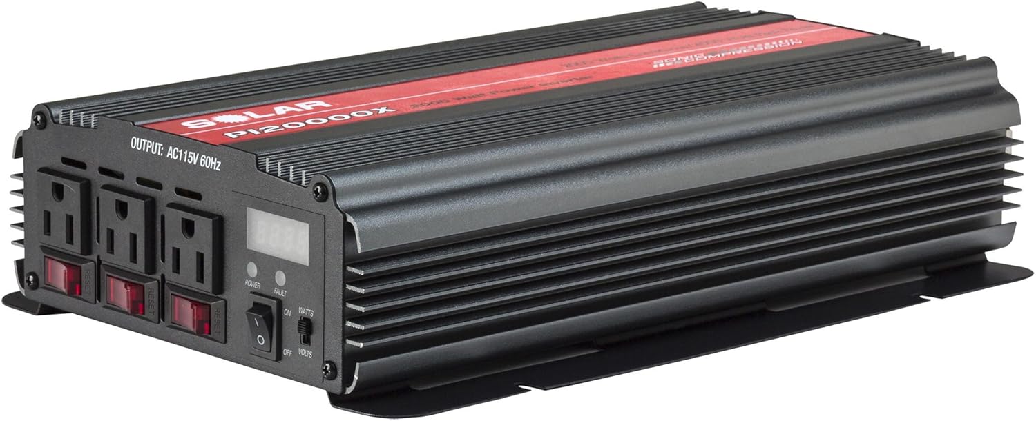 SOLAR PI20000X 2000W Triple Outlet Power Inverter : Automotive