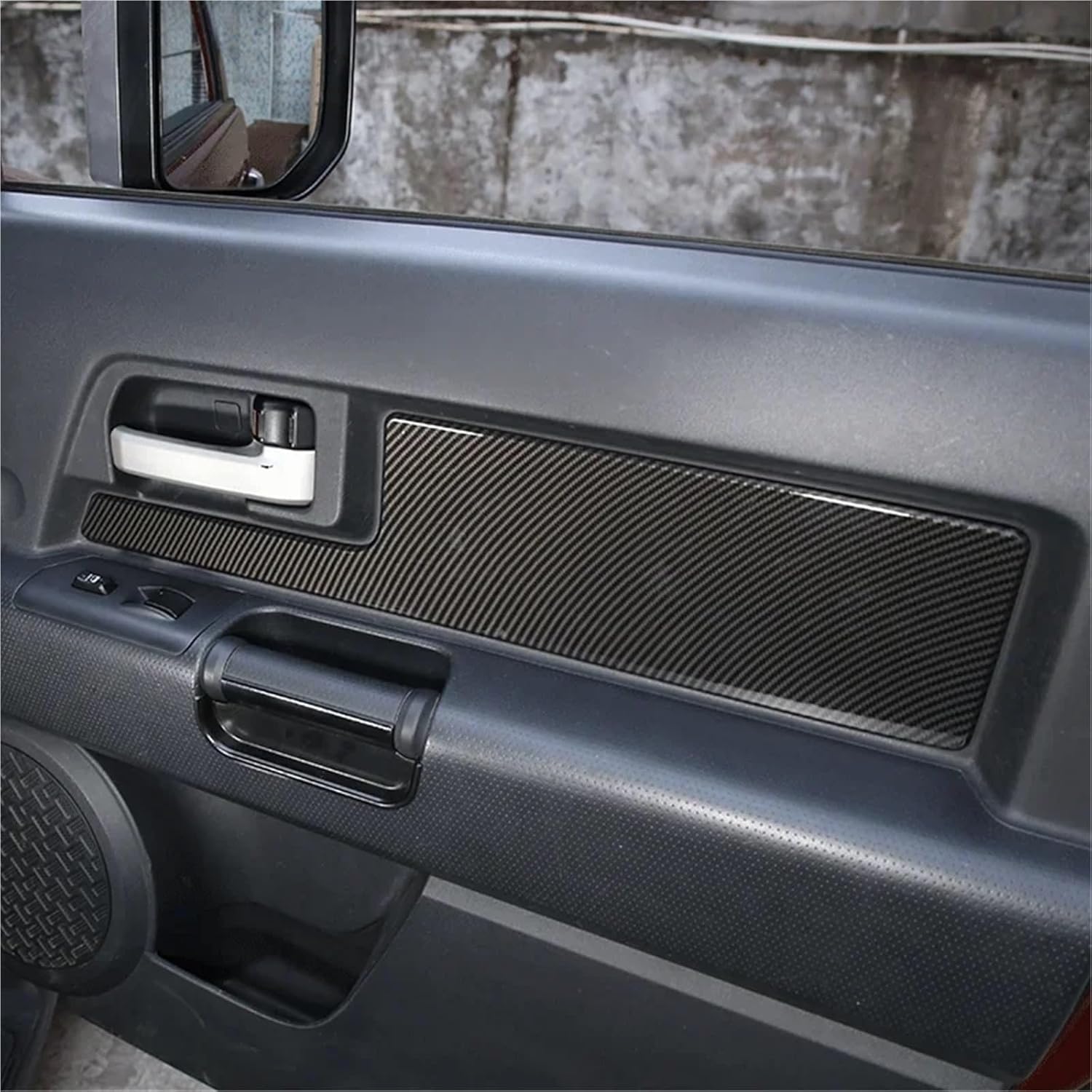 2007-2021 Compatible WithToyota FJ Cruiser ABS Carbon Fiber Car Door Inner Door Panel Cover Trim Sticker Sticker Car Protection Accessories(Matt Black)