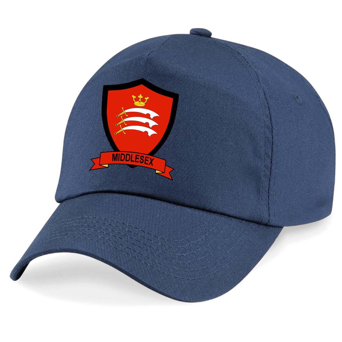 Middlesex County Embroidered Baseball Cap Cricket Sport Your County Embroidery (Navy)