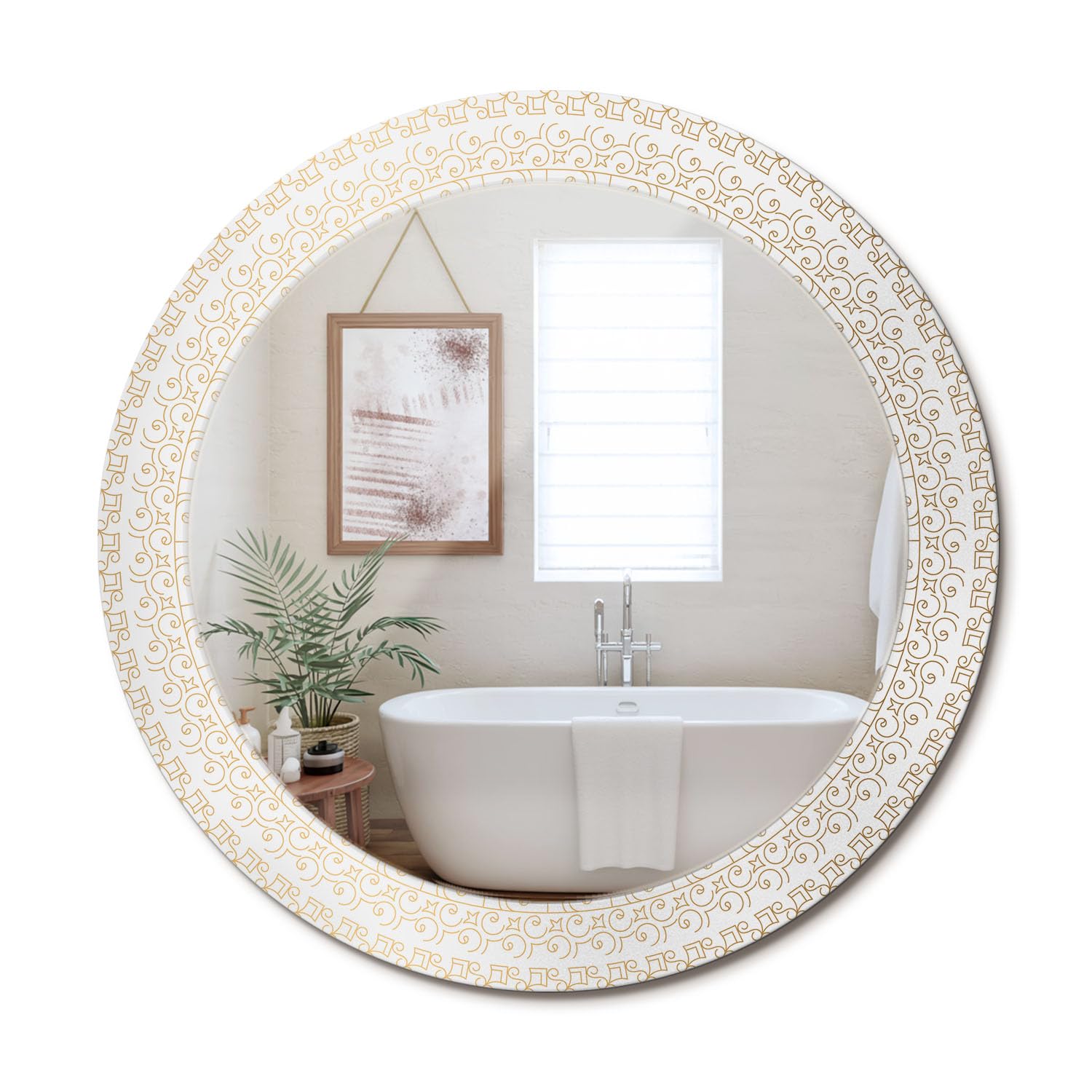 Miroir décoratif contemporain rond fi70 pour agrandir une pièce sombre