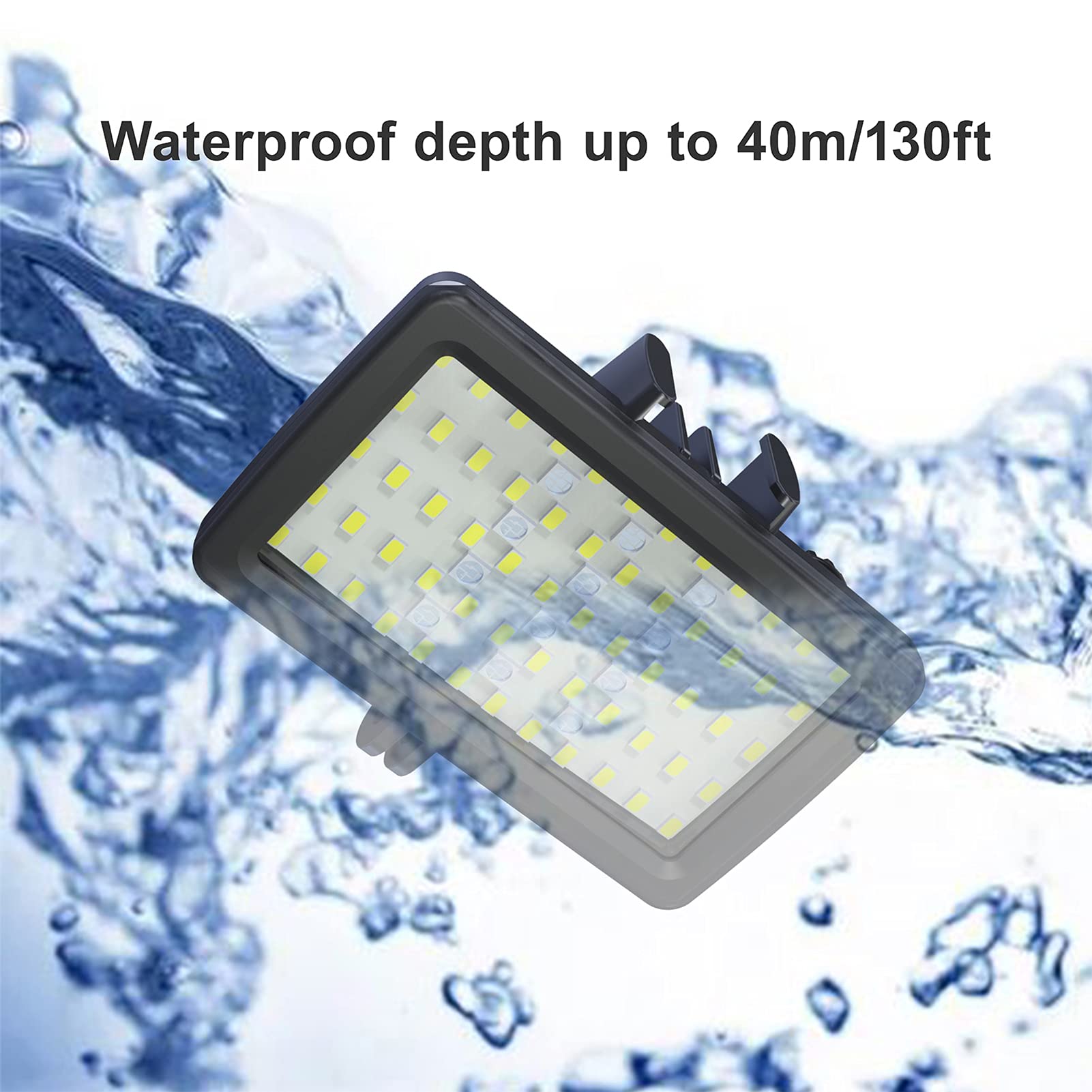Andoer SL-20 Luz de Relleno RGB Impermeable Luz de Video LED, Regulable IPX8 Submarino 40M para bucear Snorkel Fotografía submarina Reemplazo de Video para GoPro Hero 9/7/6/5