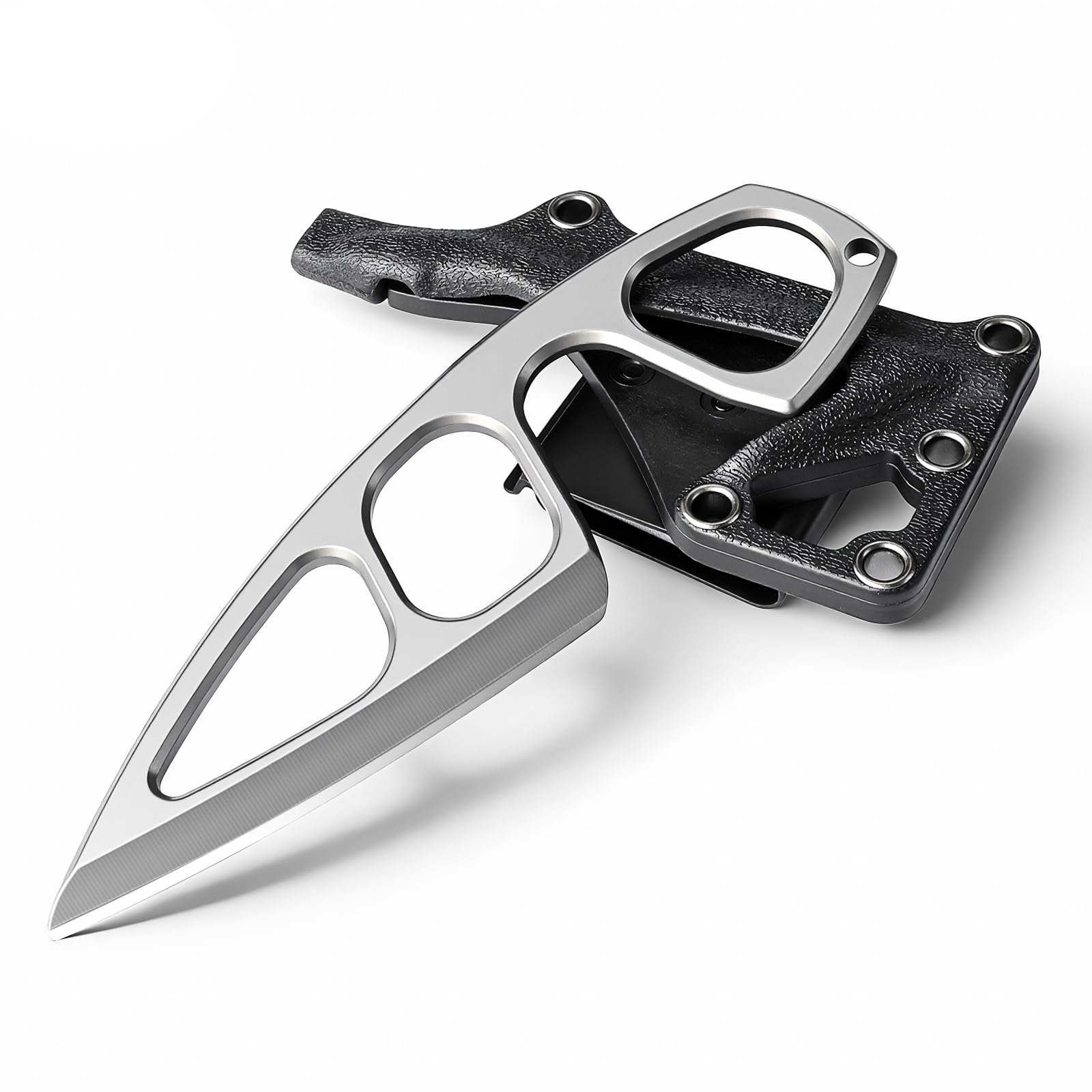 Generisch EDC Outdoor-Messer mit Vollschale (Full Tang) - Klinge aus 440C Edelstahl, Scharfe EDC Feststehendes Messer mit Kydex-Scheide, Ideal für Camping, Wanderung, Überleben, Geschenke für Männer