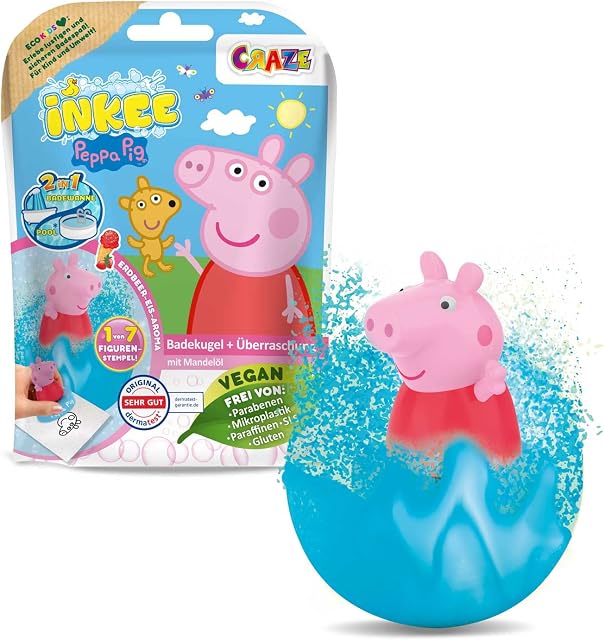 Craze Inkee Surprise  świnka Peppa Pig kule do kąpieli dla dzieci z niespodzianką, świnka Peppa, zabawka do wanny  dodatek do kąpieli 43127