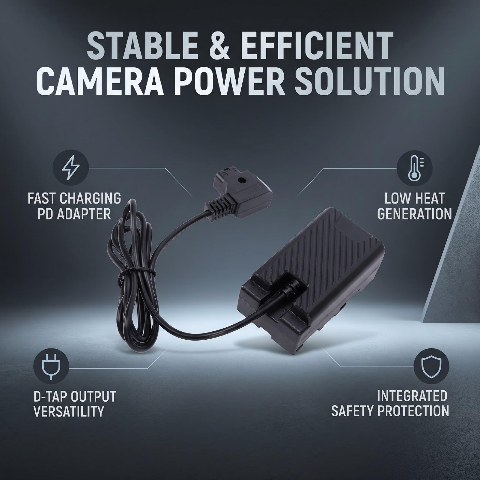 Bewinner Adattatore di Alimentazione per Batteria Fittizia D Tap per BP-U30, Adattatore di Alimentazione per Fotocamera a Ricarica Rapida con Uscita D Tap, Caricabatteria Stabile Ed Efficiente per