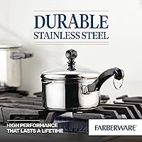 Vista 22 de Farberware Classic Series - Cazo de acero inoxidable, 1 litro, Tapa coladora