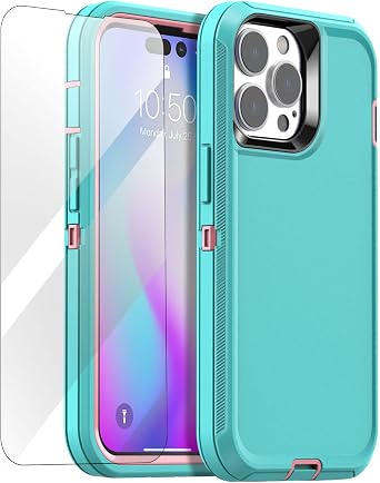 AICase for iPhone 14 Pro Max Case6.7" with Glass Screen Protector, Heavy Duty Drop Protection Full Body Rugged Shockproof/Dust Proof Military Protective Tough Durable For iPhone 14 Pro Max 6.7"_6
