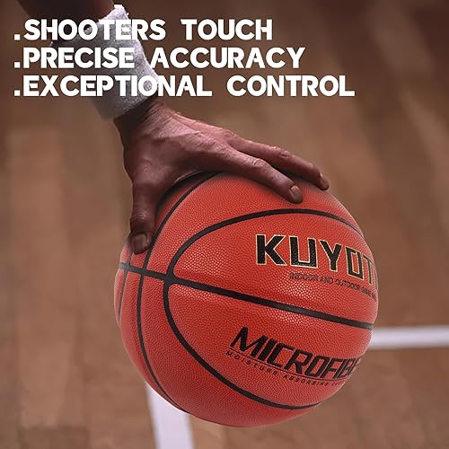 Miniatura 5 de KUYOTQ Kids Toddler Youth Adult Size 3/4/5/6/7 Basketball 22/25.5/27.5/28.5/29.5" Thickened Rubber or Faux Leather Indoor Outdoor Basketball for