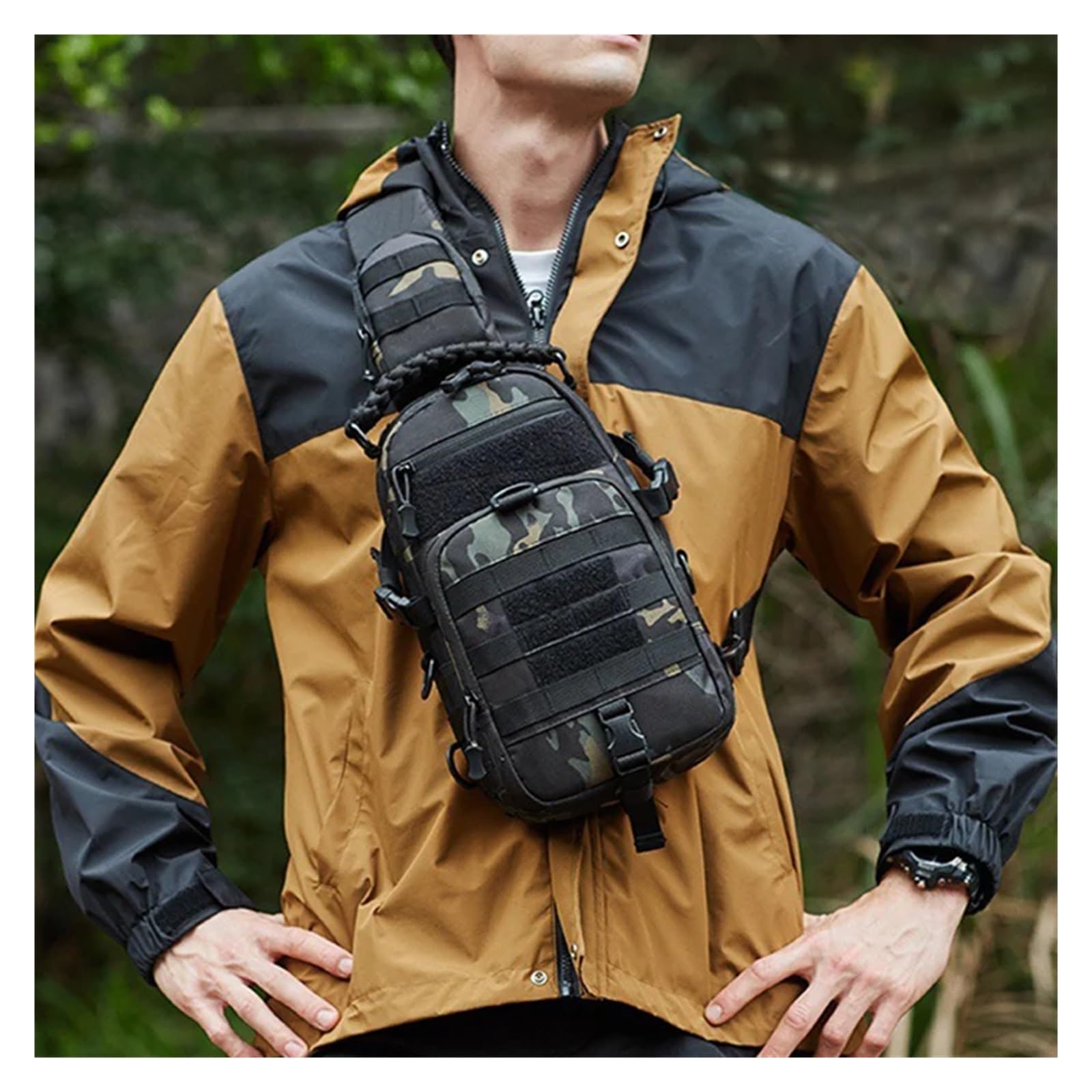 VELORE Borsa da campeggio da uomo Tactical Sport Spalla Outdoor Fanny Pack Escursionismo Arrampicata Ciclismo Pesca Sistema MOLLE Sling