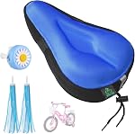Zacro Gel Kids Coussin de siège de vélo pour garçons & Filles, Housse antidérapante pour enfant, Respirant & Mousse de mémoire extra douce Selle de vélo enfant rembourrée avec bande réfléchissante, 9"x6"
