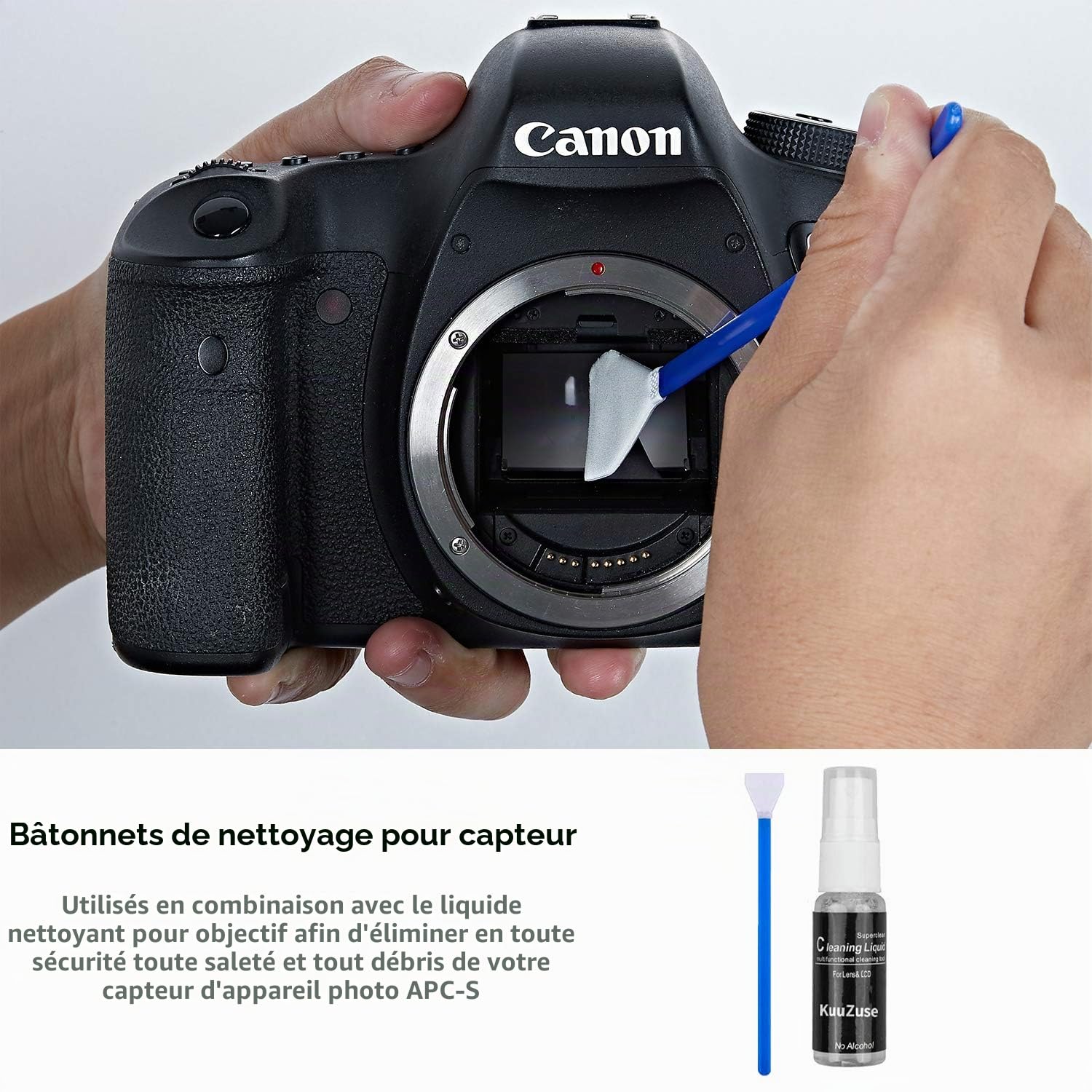 Kit de Nettoyage pour appareils Photo Reflex numériques avec tampons de Nettoyage APS-C, Chiffons en Microfibres, Stylo de Nettoyage d'objectif, pour Les objectifs d'appareils