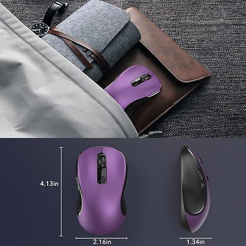 Miniatura 8 de Deeliva Mouse inalámbrico, mouse de computadora inalámbrico 2.4 G USB inalámbrico con 3 DPI ajustables, 6 botones, mouse ergonómico portátil