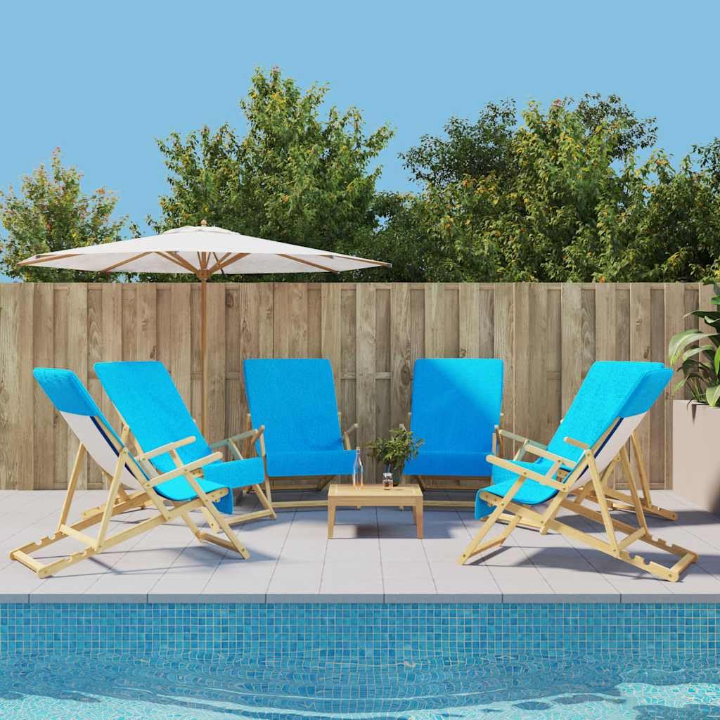 Set di 6 teli mare da 60 x 135 cm, in morbido misto cotone, per piscina, spiaggia e vacanze, turchese