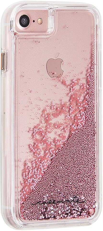 Case-Mate iPhone 8 Case - WATERFALL - Cascading Liquid Glitter - Protective Design for Apple iPhone 8 - Rose Gold
