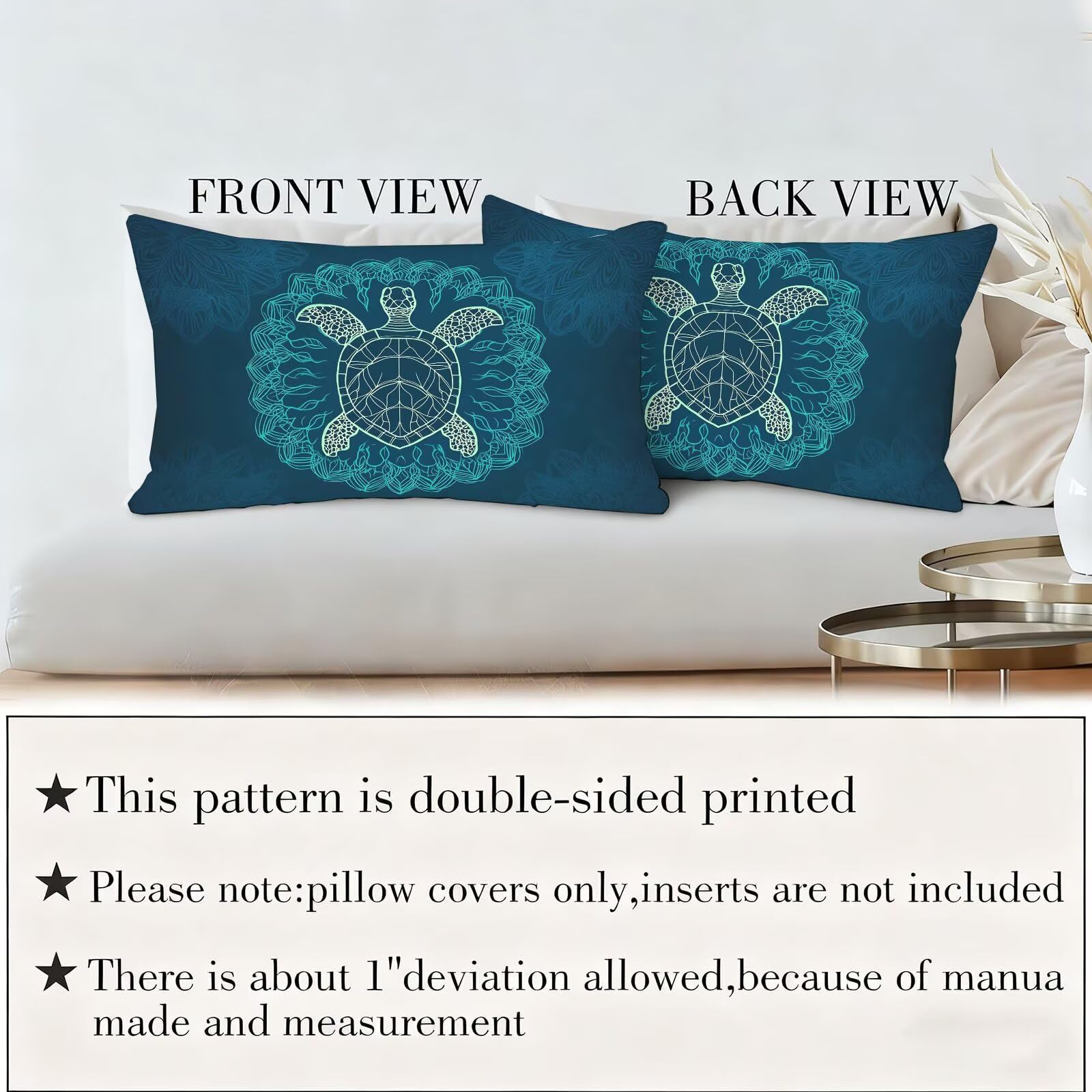 Federe Cuscini Divano 50x80 Rettangolari Federe Cuscino Letto Set di 2, Copricuscini Turchese Morbido Velluto Cuscini per Divano Animale con Cerniera Invisibile Copri Cuscino Letto per Casa w0u-93