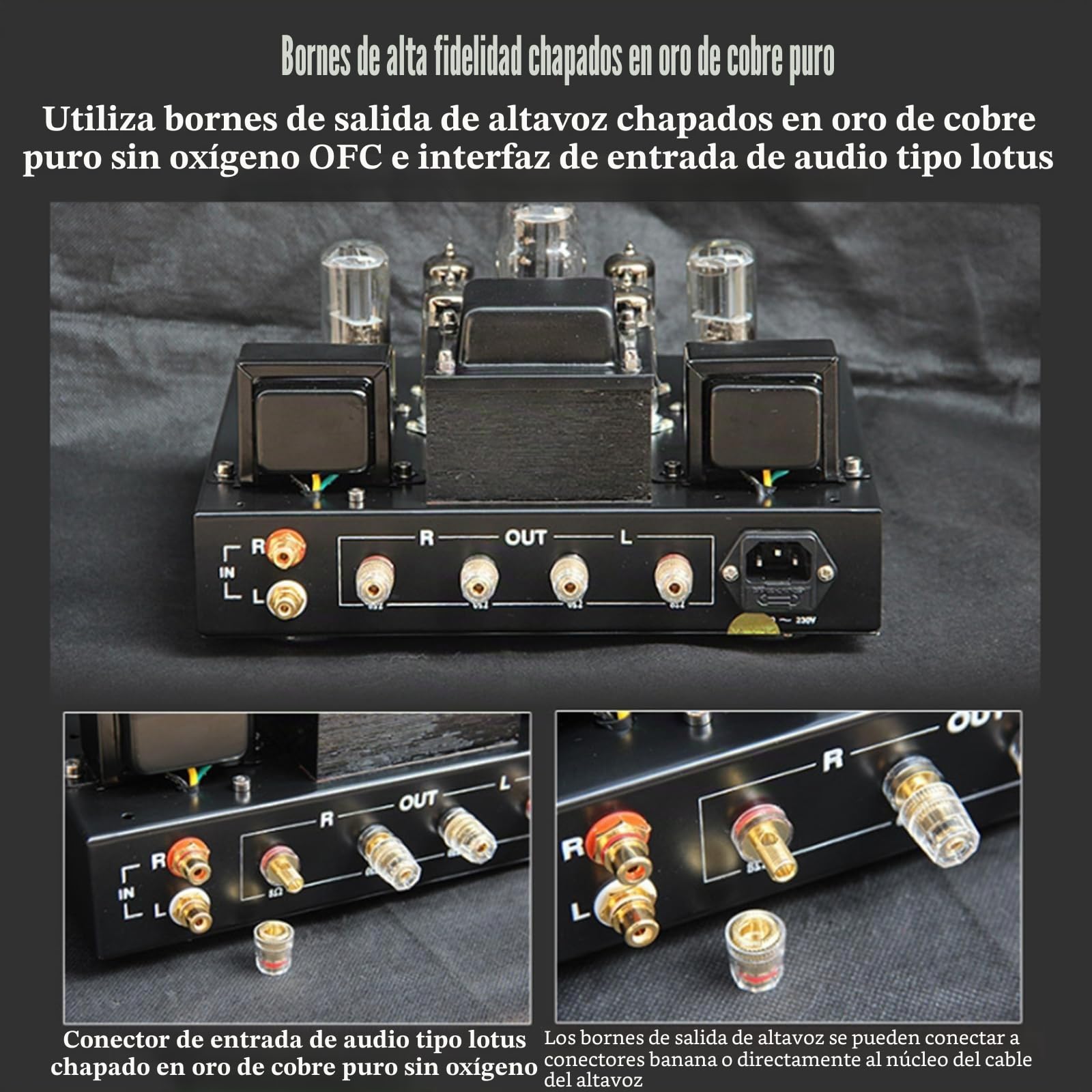 Amplificador De Válvulas, Amplificador Estéreo Integrado De Alta Fidelidad con Tubo De Vacío, Amplificador Estéreo De Alta Fidelidad, 6,8 W X 2 RMS, con Cubierta Antimagnética De Transformador