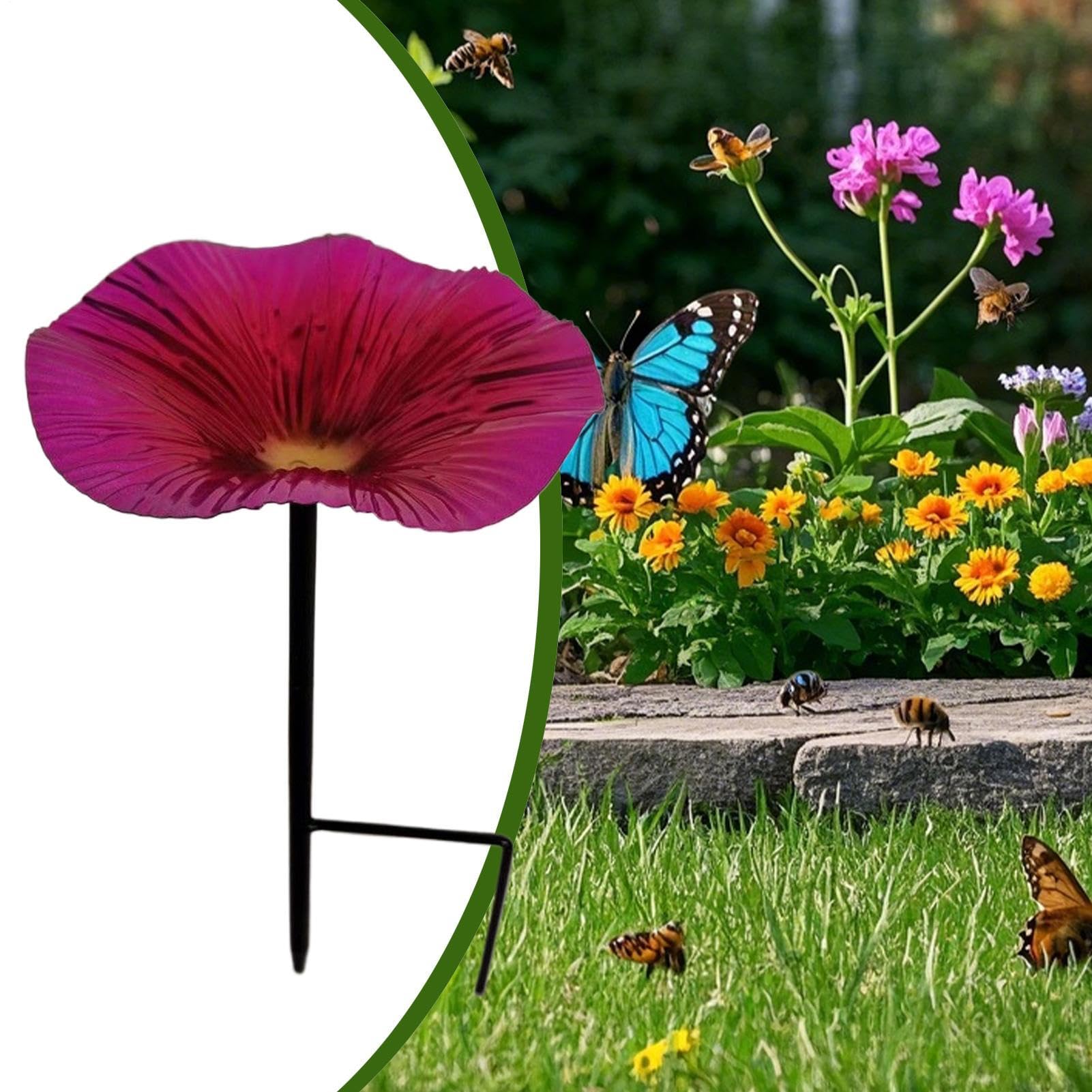 Générique Post d'alimentation du Jardin - Plateau Suspendu, Bol à | Stand en Plein air Durable avec Motif Floral, pieu décoratif pour Les célébrations du Festival Greenhouse Porch Gree