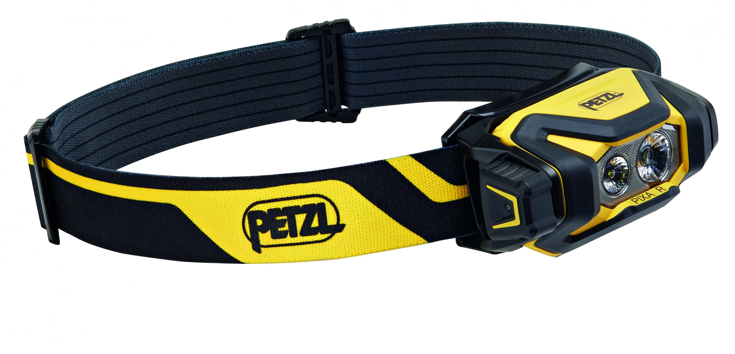 PETZL PIXA R - Lampada frontale professionale a LED, 600 lumen, IP68, impermeabile, ricaricabile, colore: Nero/Giallo