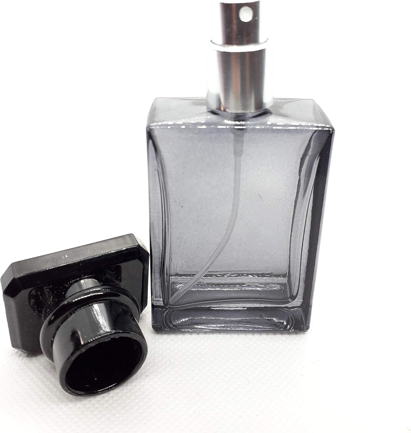 Zénitude Glassworks Lege Glazen Parfum Spray Fles Rechthoekig Transparant Grijs (30ml)