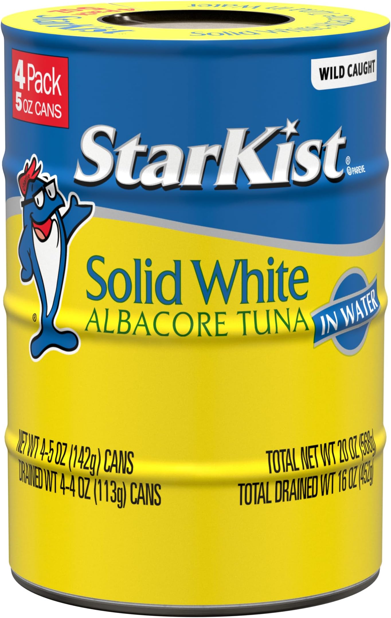 StarKist Solid White Albacore Tuna in Water, 5 Ounce (Pack of 4)