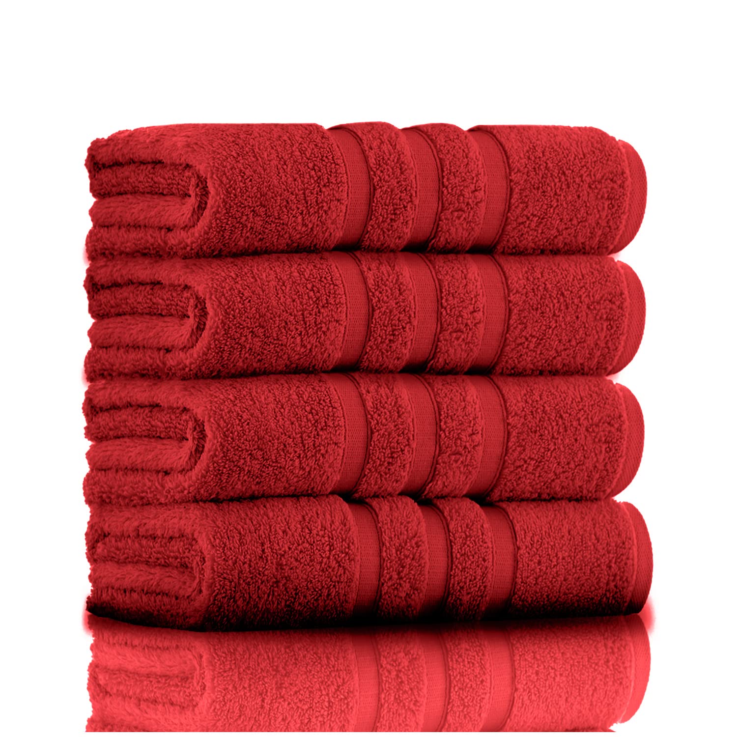 GC GAVENO CAVAILIA 100% Ringspun Cotton Bath Towels, Luxury 550 GSM Zero Twist Towel Sheets, Red, 50x80 Hand Towel