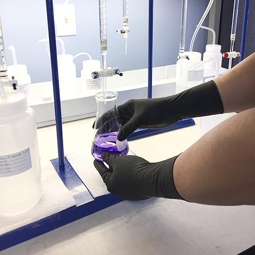 Miniatura 4 de guantes negros descartables de látex, 12 pulgadas de longitud, grosor de 2164, sin polvo, 50 unidades