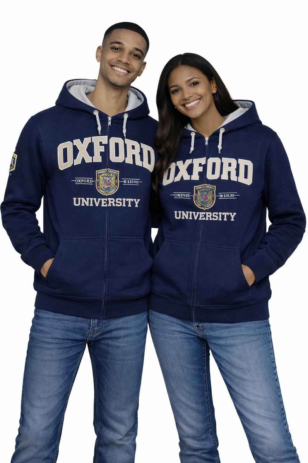 Licensed Zipped Unisex Hooded Sweatshirt Navy