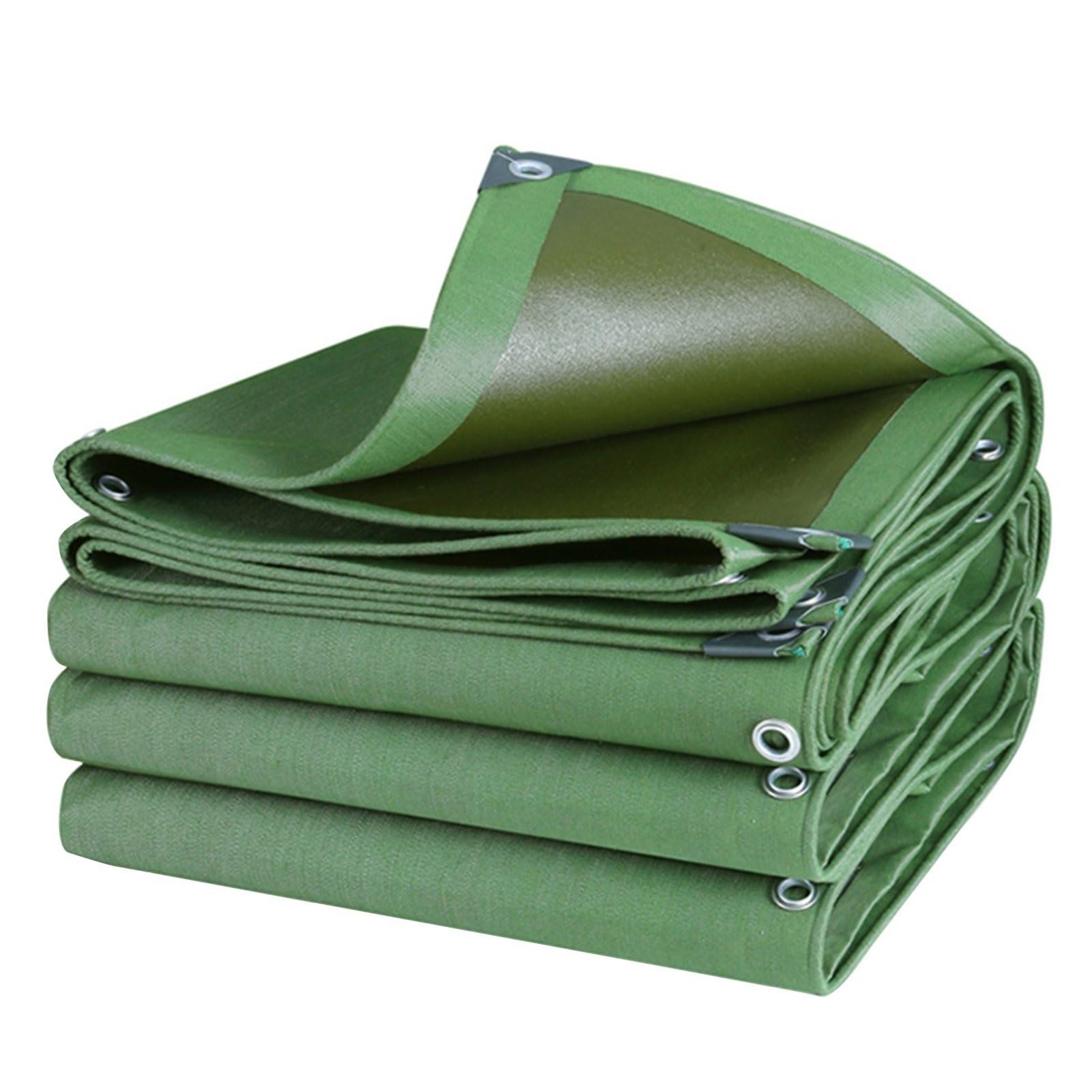 Tarpaulin Heavy Duty Tarp Sheet Cover, Green Heavy Duty Canvas Tarp Cover Reinforced Eyelets Multiple Sizes(2x4m(6.5ftx13.1ft))