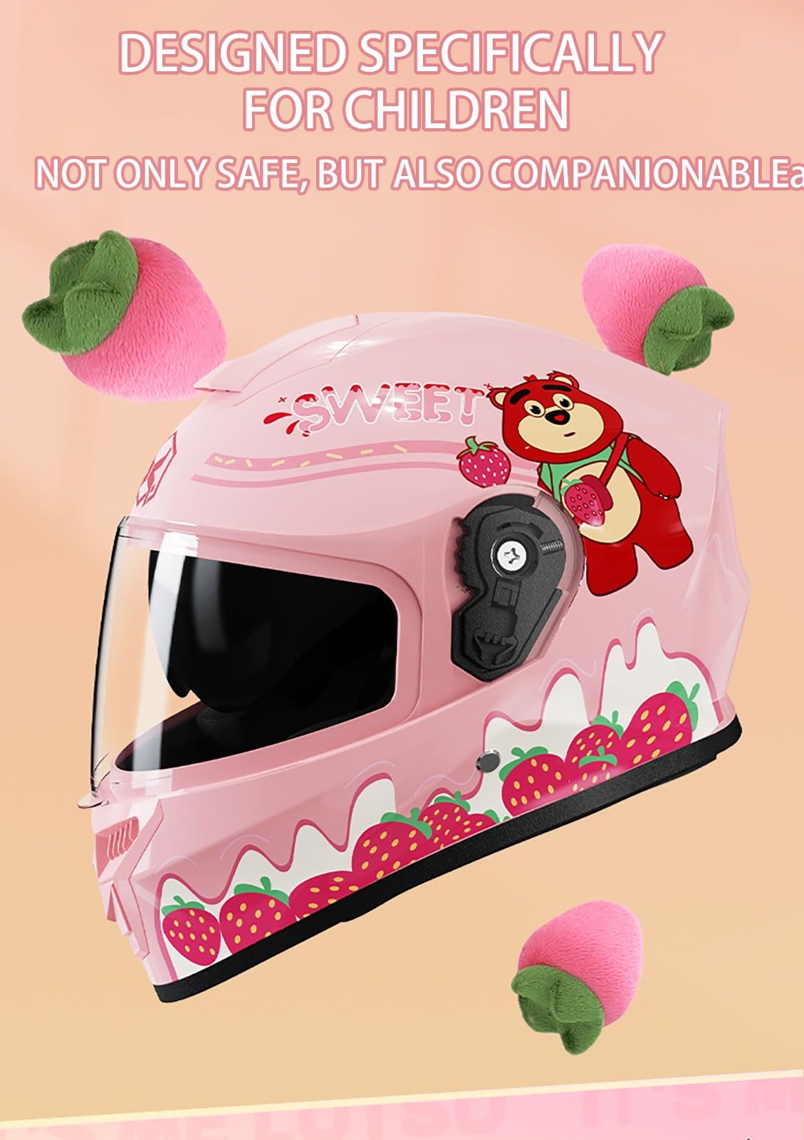 Casco Integrale Moto per Bambini, Caschi Integrali Motocross Ragazzi Ragazze, Omologati ECE, Prese d'Aria Visiera AntiGraffio, Caschi, Kart Strada, Scooter, Cruiser Ciclomotori D,Small
