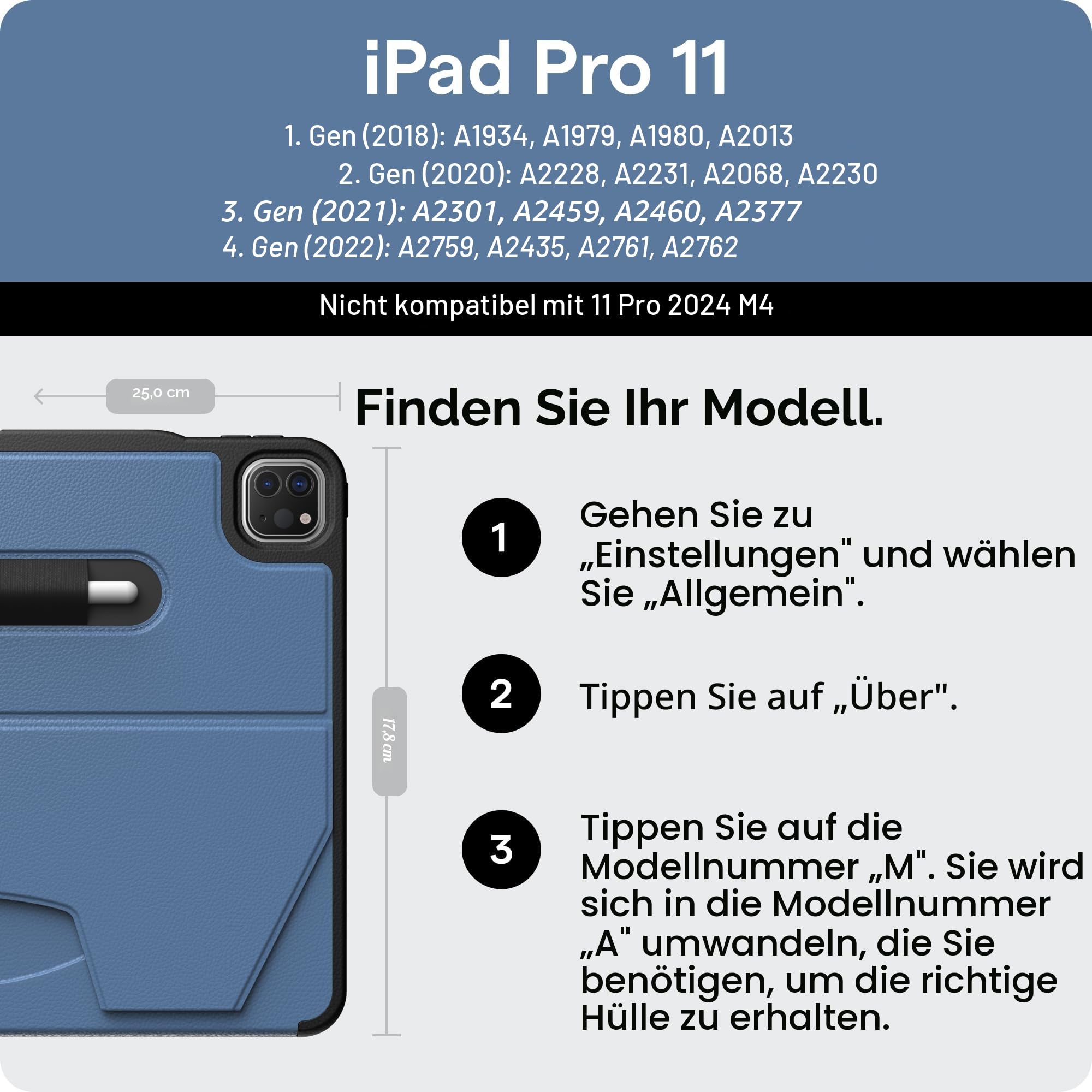 ZUGU CASE für iPad Pro 11 Zoll 1./2./3./4. Generation [Schwarz]