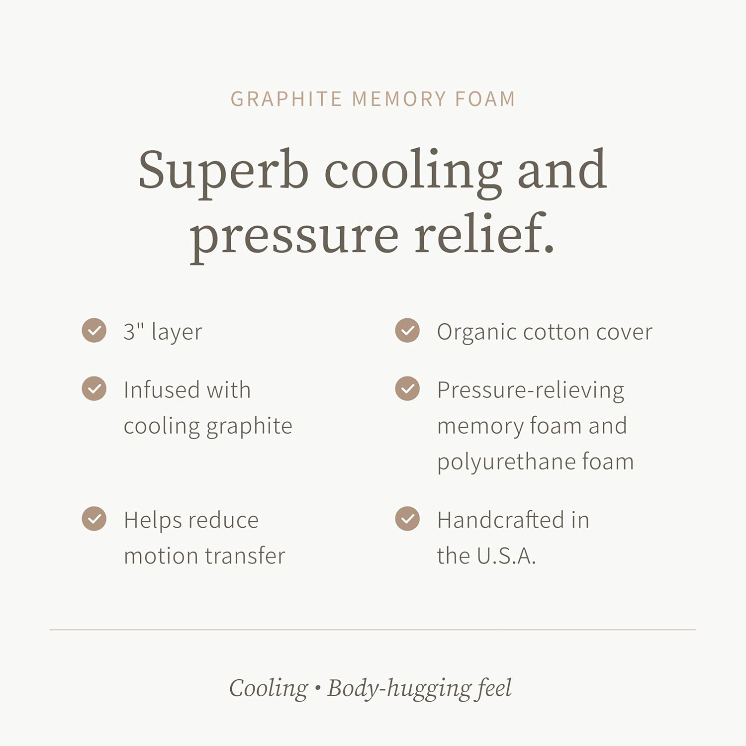 Saatva Graphite Memory Foam Mattress Topper - 3” Memory Foam Layer - Enhanced Comfort & Cooling - King