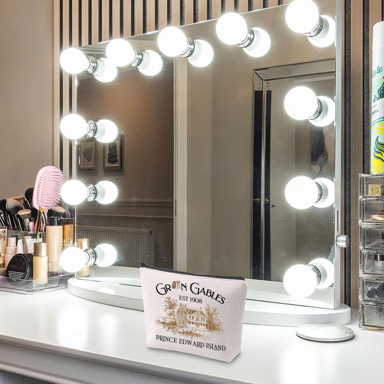 TGBJE Anne Novel Inspired Makeup Bag Anne Book Literary Gifts Gables Prince Edward Island Zipper Pouch Green Quote Gift (Gables 1908 bag) - Image 3