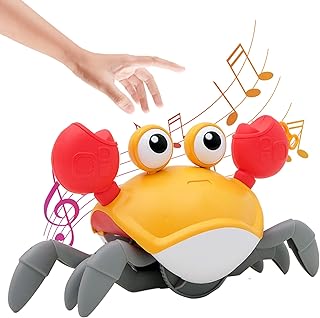 Xiangtian Crawling Crab Baby Toy,Infant Electronic Light Up Crab Crawling Toys Music Lights Kids,Baby Interactive Toys,Electronic Pet Toys Boys Girls Learning Toddler Babies Boys Girls (orange1)